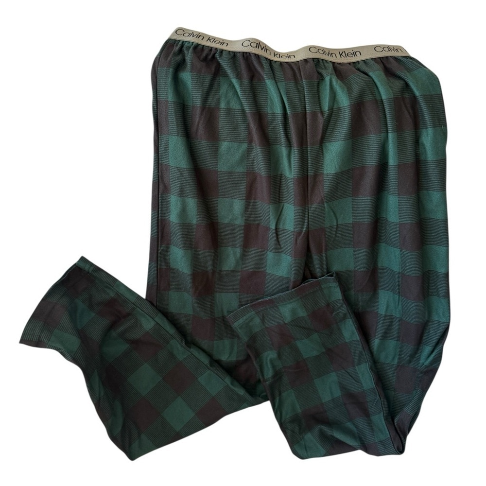 Calvin Klein Green and Black Check Pajama Pants